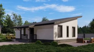 Каркасный дом Бросно 12х9.5 с односкатной крышей