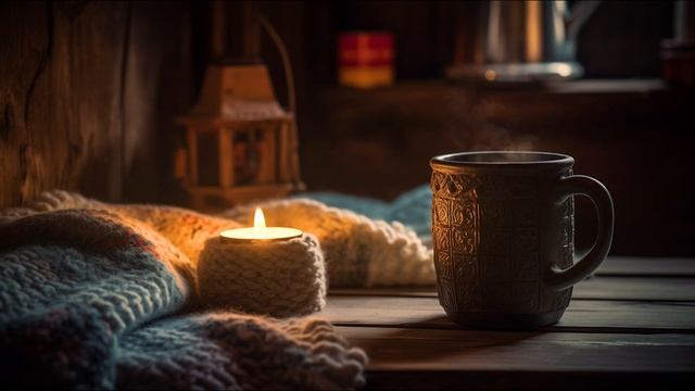 Morning in an old Rustic Cabin - Fire crackling sound смотреть онлайн