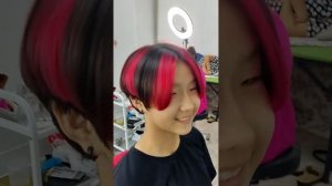 радуга цвета, детская покраска волос.