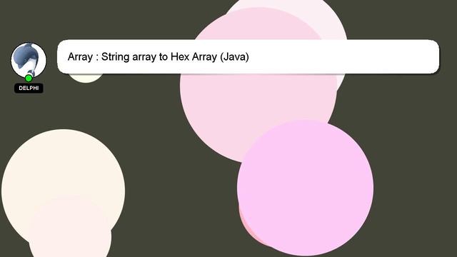 Array : String array to Hex Array (Java) смотреть онлайн