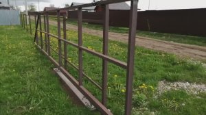 Откатные ворота 7 метров, на винтовых сваях.