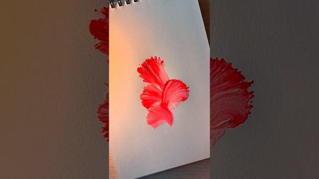 easy one stroke flower painting #shorts#onestrokepainting