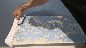 Декоративная штукатурка Гротто на золотом. Эксперимент с шелком.
