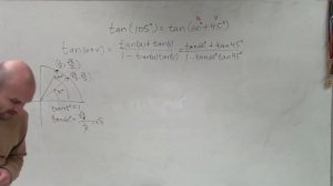 Evaluate the sum of two angles using the tangent formula, tan