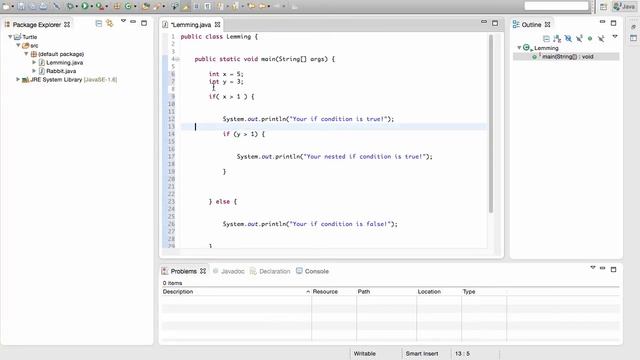 Nested if statements - Java Programming Tutorial #17 (PC / Mac 2015)