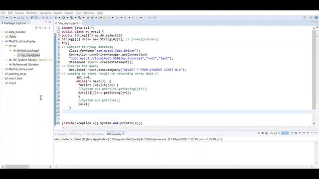 Displaying MySQL table data through JTable using swing JFrame смотреть онлайн