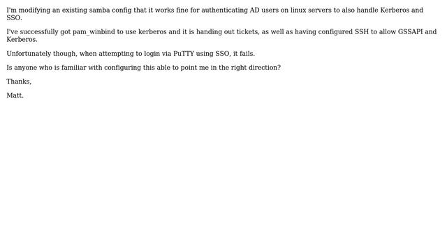 DevOps & SysAdmins: samba + kerberos ssh single signon (SSO)
