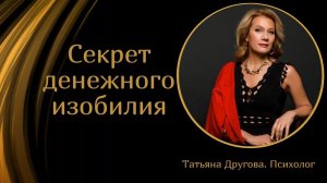 Главный закон денег. Психолог Татьяна Другова