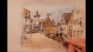 Архитектурная отмывка улочек старого  городка.Architectural washing of the streets of the old town.