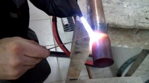Пайка медной трубы твёрдым припоем