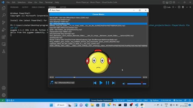 python music player mini project || python tutorial