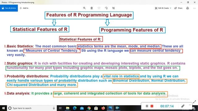 #RLangauge R Programming Introduction/ Features of R /Application/Advantages/Disadvantages