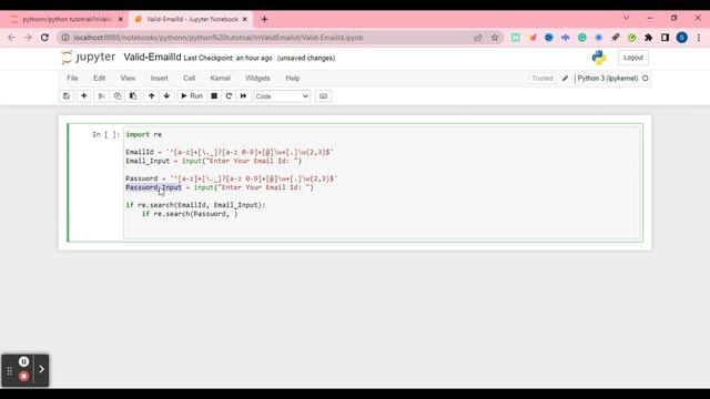 How to Email and password validation in python python learning