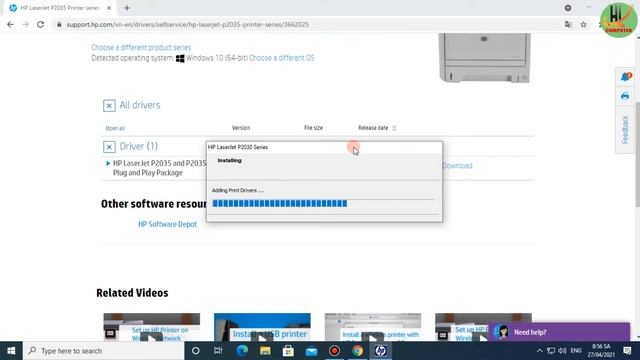 Hướng dẫn cài đặt Driver máy in HP Laserjet P2035 cho windows 10 64bit смотреть онлайн