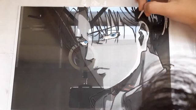 Персонаж Attack On Titan красками НА СТЕКЛЕ | все плохо