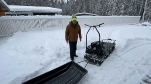 Снегоход для бедных. Мотобуксировщик для глубокого снега.