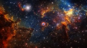 Футаж космос. Космический  полет сквозь туманность. Видеофон