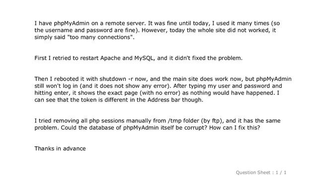 MySQL : phpMyAdmin won't let me login - no error shown – смотреть ...