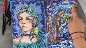 ОБЗОР СКЕТЧБУКА С ПОЛНОЦЕНКАМИ // артбук // иллюстрации