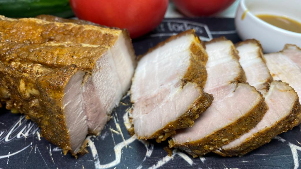 Свиная грудинка с соусом Терияки, запеченная в духовке. смотреть онлайн