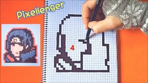 Итачи аниме Наруто Как рисовать по клеточкам Простые рисунки Itachi Naruto How to Draw Pixel Art