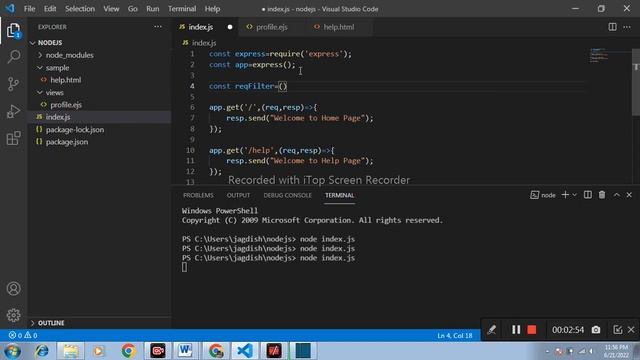 node js Tutorial : #20 Middleware in Node js