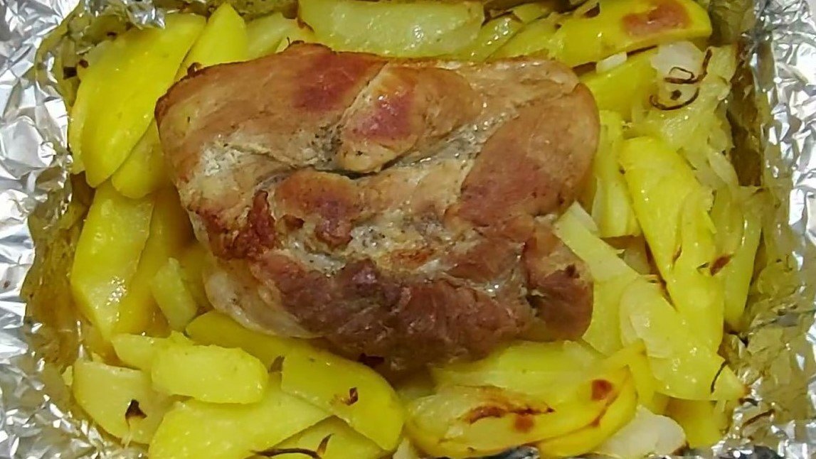 Фото Картошка С Мясом В Духовке