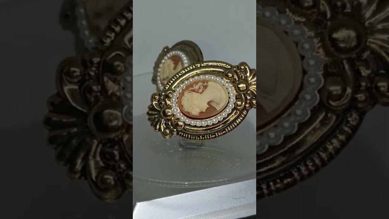Клипсы Камея винтаж бижутерия