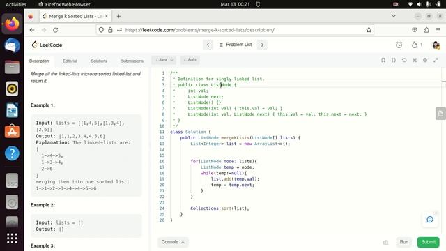 merge-k-sorted-lists | Leetcode #leetcode #coding #codingchallenge #java