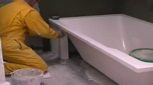 Экран ванны из газобетонных блоков