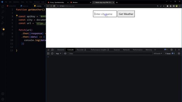 Extremely Easy Weather App Using HTML CSS And Javascript