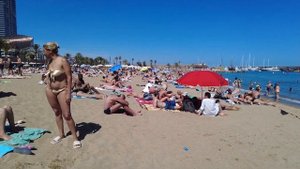 Barcelona Spain - Beach Walking tour - Somorrostro Beach - May 2022