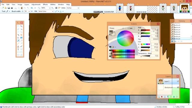 Minecraft Avatar Drawing Tutorial - Paint.net смотреть онлайн