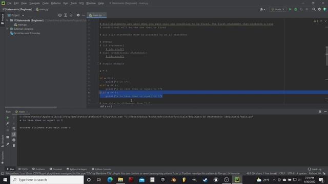 Python Beginner - If, Elif, Else Statements
