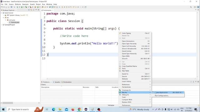 Java Tutorial | Basic Structure of a Java Program: Understanding our First Java Hello World Program
