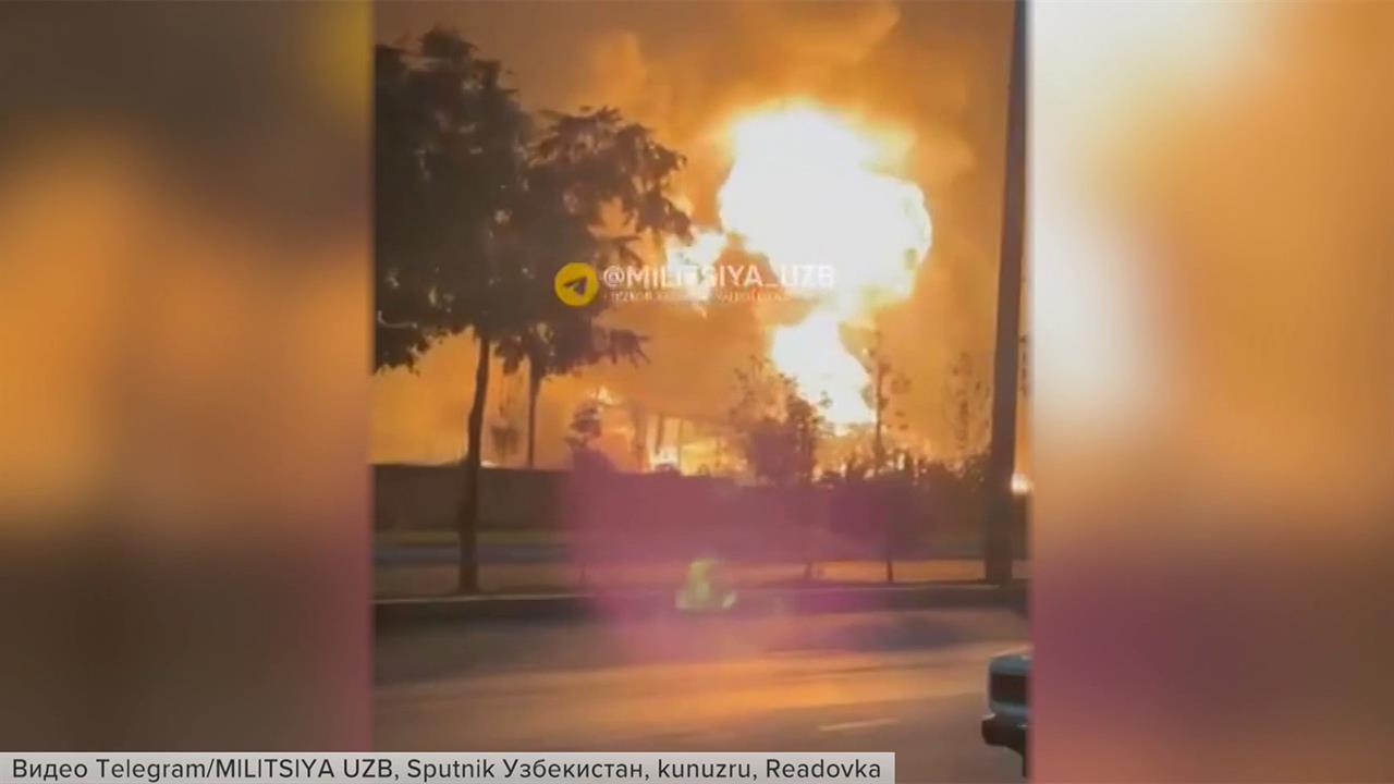 ЧП в Ташкенте: мощный взрыв и пожар на промышленном складе