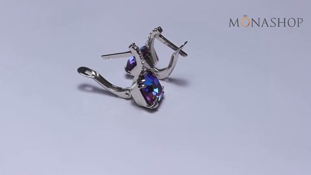 Серьги «Принцесса» с кристаллами Swarovski цвета бургунди смотреть онлайн