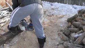 Заготовка дров зимой