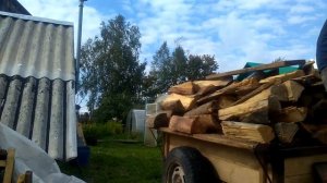 Перевозка дров на мотоблоке.