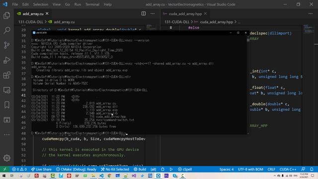 CUDA Tutorial 131 - Create and Consume CUDA DLL, C++20 Constrained auto Declarations