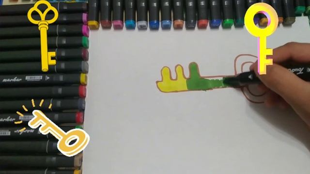 как можно нарисовать ключ | Drawing for children key смотреть онлайн