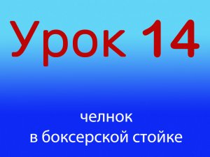 Урок 14 Челнок, в боксерской стойке, уровень 1/4.