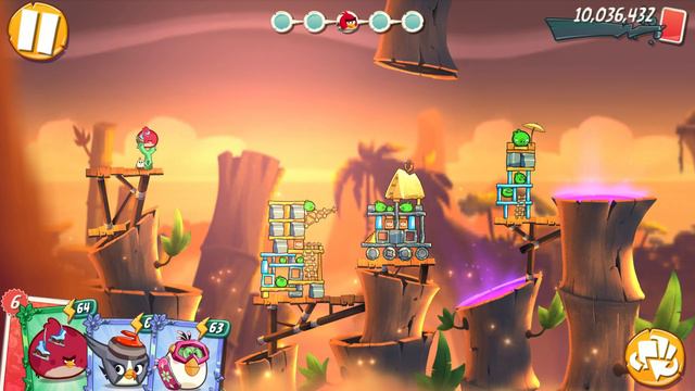 Angry Birds 2 - Level 211 (Bamboo Forest / Misty Mire) смотреть онлайн