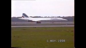 Air France Concorde F-BVFA startet, Flughafen Stuttgart airport supersonic airliner takes off, 1998