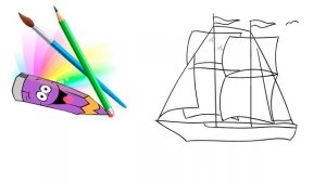 Как нарисовать корабль парусник поэтапно