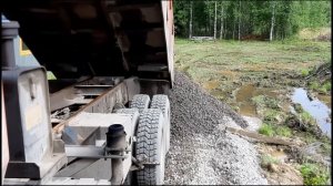 Доставка шлака 10-40 для отсыпки заезда на участок многодетной семье г. Череповец район Кабачино