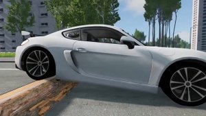 Тачки против деревянного лежачего полицейского - BeamNG Drive