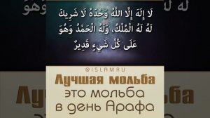 Лучшее дуа – это дуа в день Арафа