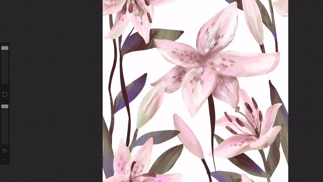 Рисую бесшовный цветочный паттерн с лилиями на iPad Pro в Procreate и Photoshop смотреть онлайн