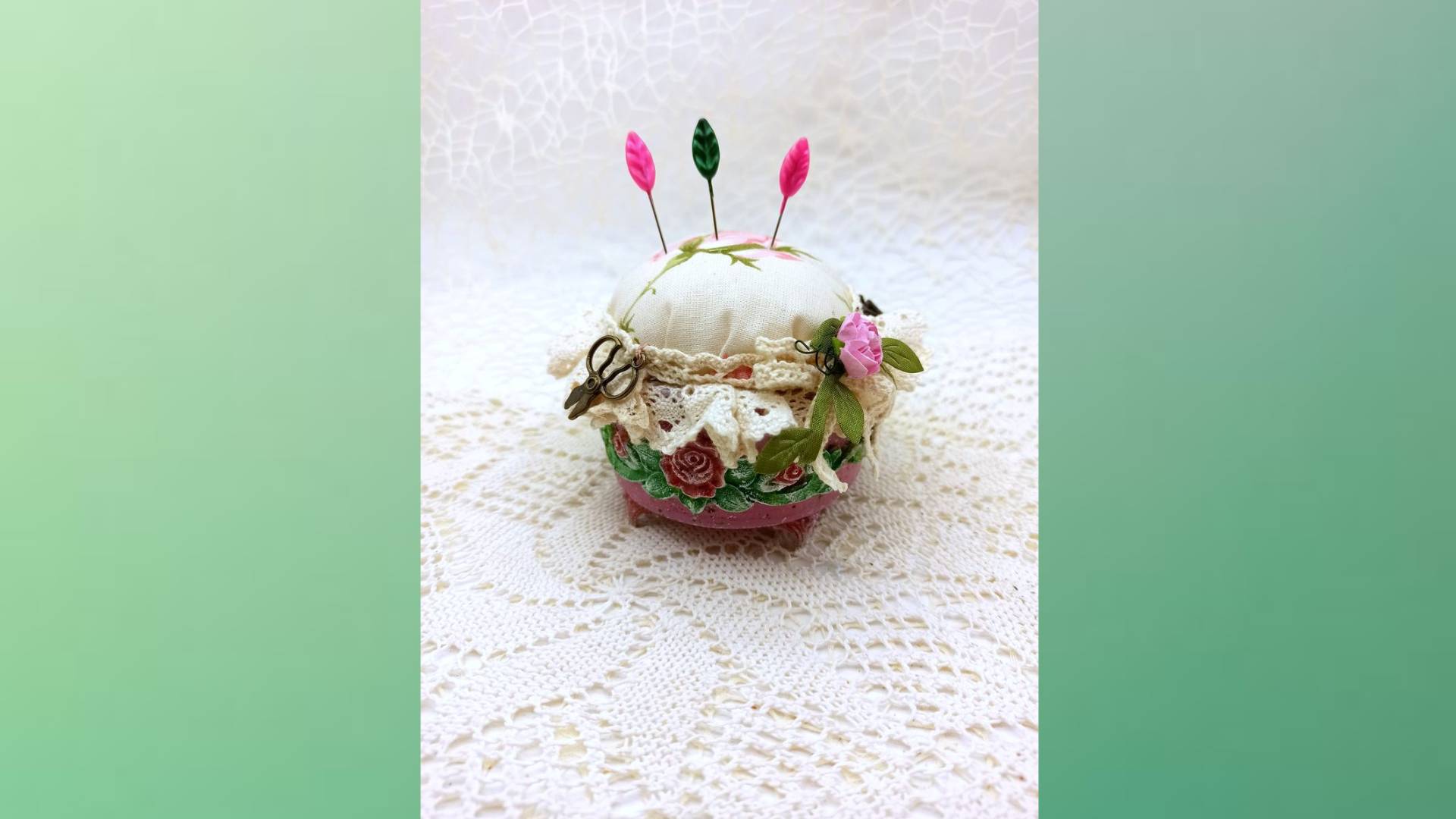 Винтажная игольница из бобины от скотча